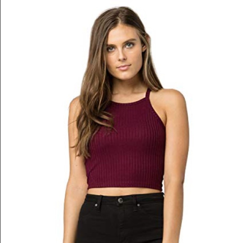 Burgundy crop top Charlotte Russe